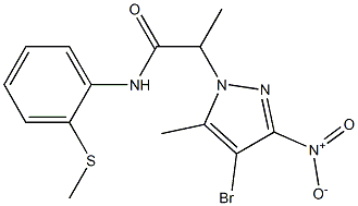 2-(4-bromo-5-methyl-3-nitropyrazol-1-yl)-N-(2-methylsulfanylphenyl)propanamide Struktur