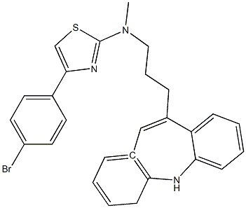 4-(4-bromophenyl)-N-[3-(5,6-dihydrobenzo[b][1]benzazepin-11-yl)propyl]-N-methyl-1,3-thiazol-2-amine Struktur