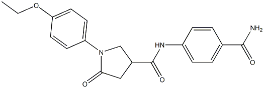 N-(4-carbamoylphenyl)-1-(4-ethoxyphenyl)-5-oxopyrrolidine-3-carboxamide Struktur