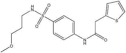 N-[4-(3-methoxypropylsulfamoyl)phenyl]-2-thiophen-2-ylacetamide Struktur