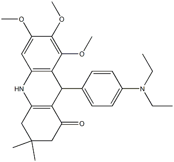 9-[4-(diethylamino)phenyl]-6,7,8-trimethoxy-3,3-dimethyl-2,4,9,10-tetrahydroacridin-1-one Struktur