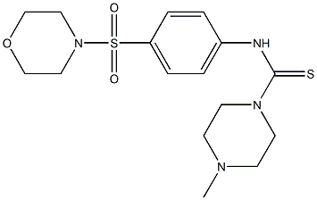 4-methyl-N-(4-morpholin-4-ylsulfonylphenyl)piperazine-1-carbothioamide Struktur