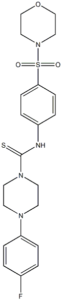 4-(4-fluorophenyl)-N-(4-morpholin-4-ylsulfonylphenyl)piperazine-1-carbothioamide Struktur