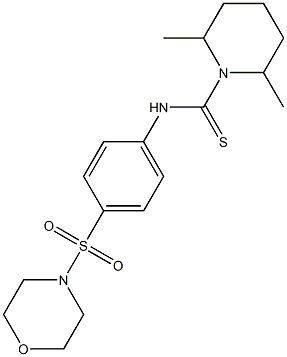 2,6-dimethyl-N-(4-morpholin-4-ylsulfonylphenyl)piperidine-1-carbothioamide Struktur