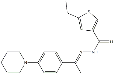 5-ethyl-N-[(E)-1-(4-piperidin-1-ylphenyl)ethylideneamino]thiophene-3-carboxamide Struktur