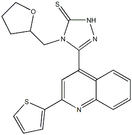 4-(oxolan-2-ylmethyl)-3-(2-thiophen-2-ylquinolin-4-yl)-1H-1,2,4-triazole-5-thione Struktur