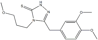 3-[(3,4-dimethoxyphenyl)methyl]-4-(3-methoxypropyl)-1H-1,2,4-triazole-5-thione Struktur