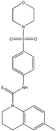 6-methyl-N-(4-morpholin-4-ylsulfonylphenyl)-3,4-dihydro-2H-quinoline-1-carbothioamide Struktur