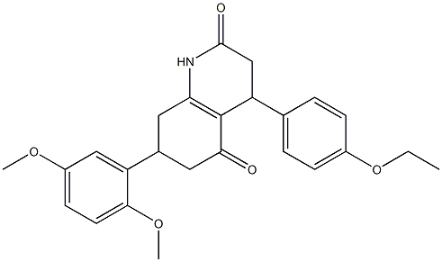 7-(2,5-dimethoxyphenyl)-4-(4-ethoxyphenyl)-1,3,4,6,7,8-hexahydroquinoline-2,5-dione Struktur