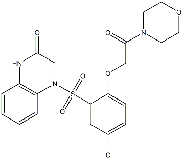 4-[5-chloro-2-(2-morpholin-4-yl-2-oxoethoxy)phenyl]sulfonyl-1,3-dihydroquinoxalin-2-one Struktur