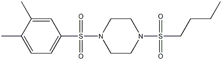 1-butylsulfonyl-4-(3,4-dimethylphenyl)sulfonylpiperazine Struktur