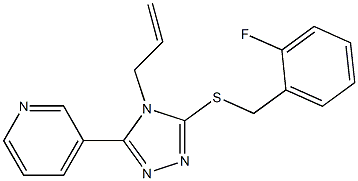 3-[5-[(2-fluorophenyl)methylsulfanyl]-4-prop-2-enyl-1,2,4-triazol-3-yl]pyridine Struktur