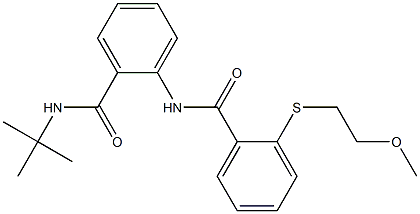 N-tert-butyl-2-[[2-(2-methoxyethylsulfanyl)benzoyl]amino]benzamide Struktur