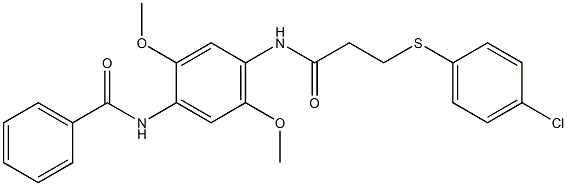 N-[4-[3-(4-chlorophenyl)sulfanylpropanoylamino]-2,5-dimethoxyphenyl]benzamide Struktur