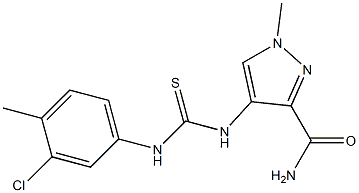 4-[(3-chloro-4-methylphenyl)carbamothioylamino]-1-methylpyrazole-3-carboxamide Struktur