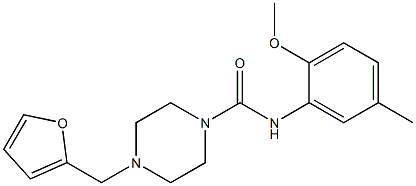 4-(furan-2-ylmethyl)-N-(2-methoxy-5-methylphenyl)piperazine-1-carboxamide Struktur