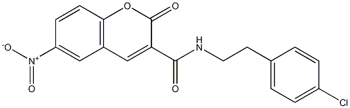 N-[2-(4-chlorophenyl)ethyl]-6-nitro-2-oxochromene-3-carboxamide Struktur