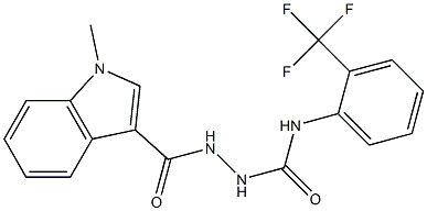 1-[(1-methylindole-3-carbonyl)amino]-3-[2-(trifluoromethyl)phenyl]urea Struktur