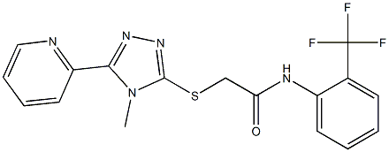 2-[(4-methyl-5-pyridin-2-yl-1,2,4-triazol-3-yl)sulfanyl]-N-[2-(trifluoromethyl)phenyl]acetamide Struktur