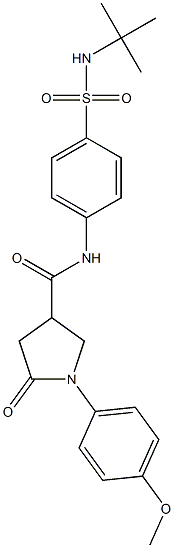 N-[4-(tert-butylsulfamoyl)phenyl]-1-(4-methoxyphenyl)-5-oxopyrrolidine-3-carboxamide Struktur