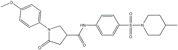 1-(4-methoxyphenyl)-N-[4-(4-methylpiperidin-1-yl)sulfonylphenyl]-5-oxopyrrolidine-3-carboxamide Struktur