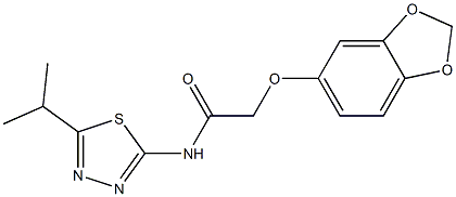 2-(1,3-benzodioxol-5-yloxy)-N-(5-propan-2-yl-1,3,4-thiadiazol-2-yl)acetamide Struktur