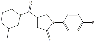 1-(4-fluorophenyl)-4-(3-methylpiperidine-1-carbonyl)pyrrolidin-2-one Struktur