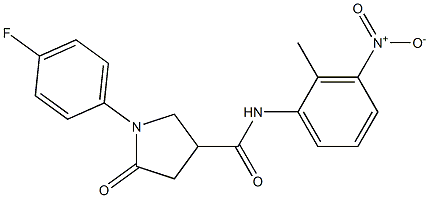 1-(4-fluorophenyl)-N-(2-methyl-3-nitrophenyl)-5-oxopyrrolidine-3-carboxamide Struktur