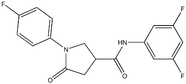 N-(3,5-difluorophenyl)-1-(4-fluorophenyl)-5-oxopyrrolidine-3-carboxamide Struktur