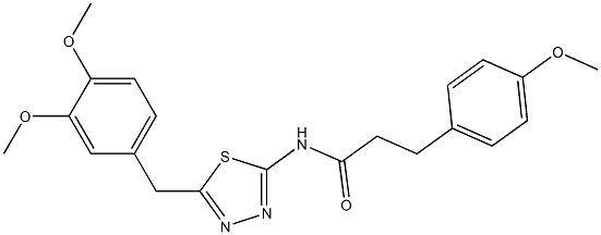 N-[5-[(3,4-dimethoxyphenyl)methyl]-1,3,4-thiadiazol-2-yl]-3-(4-methoxyphenyl)propanamide Struktur