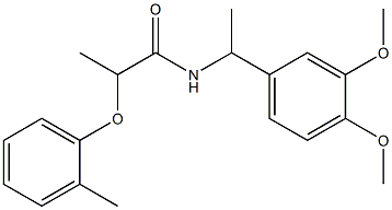 N-[1-(3,4-dimethoxyphenyl)ethyl]-2-(2-methylphenoxy)propanamide Struktur