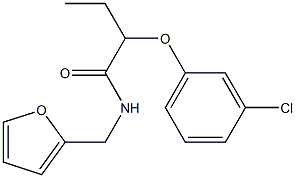 2-(3-chlorophenoxy)-N-(furan-2-ylmethyl)butanamide Struktur