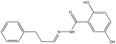 2,5-dihydroxy-N-[(E)-3-phenylpropylideneamino]benzamide Struktur