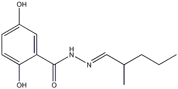 2,5-dihydroxy-N-[(E)-2-methylpentylideneamino]benzamide Struktur