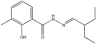 N-[(E)-2-ethylbutylideneamino]-2-hydroxy-3-methylbenzamide Struktur