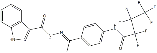 N-[(E)-1-[4-(2,2,3,3,4,4,4-heptafluorobutanoylamino)phenyl]ethylideneamino]-1H-indole-3-carboxamide Struktur