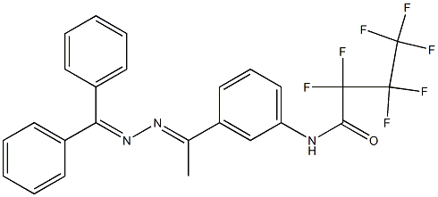 N-[3-[(E)-N-(benzhydrylideneamino)-C-methylcarbonimidoyl]phenyl]-2,2,3,3,4,4,4-heptafluorobutanamide Struktur