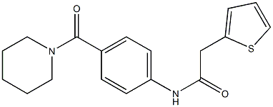 N-[4-(piperidine-1-carbonyl)phenyl]-2-thiophen-2-ylacetamide Struktur