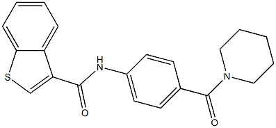 N-[4-(piperidine-1-carbonyl)phenyl]-1-benzothiophene-3-carboxamide Struktur