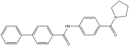 4-phenyl-N-[4-(pyrrolidine-1-carbonyl)phenyl]benzamide Struktur