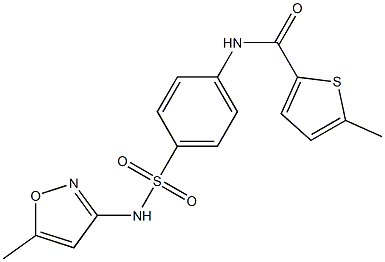 5-methyl-N-[4-[(5-methyl-1,2-oxazol-3-yl)sulfamoyl]phenyl]thiophene-2-carboxamide Struktur