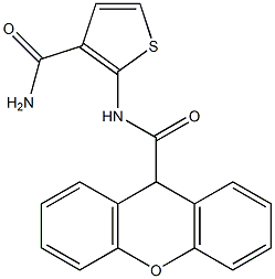 N-(3-carbamoylthiophen-2-yl)-9H-xanthene-9-carboxamide Struktur