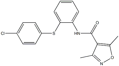 N-[2-(4-chlorophenyl)sulfanylphenyl]-3,5-dimethyl-1,2-oxazole-4-carboxamide Struktur