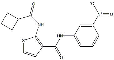 2-(cyclobutanecarbonylamino)-N-(3-nitrophenyl)thiophene-3-carboxamide Struktur