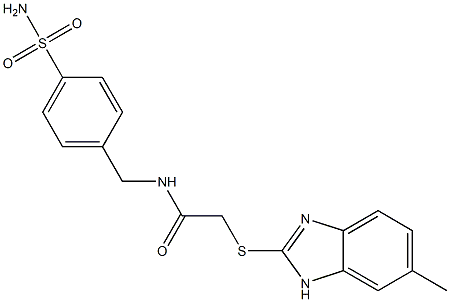 2-[(6-methyl-1H-benzimidazol-2-yl)sulfanyl]-N-[(4-sulfamoylphenyl)methyl]acetamide Struktur