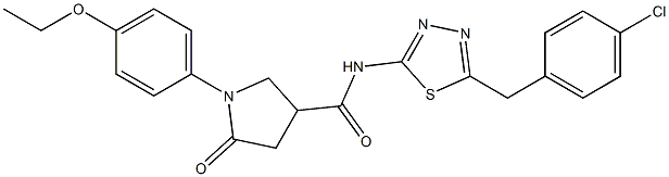 N-[5-[(4-chlorophenyl)methyl]-1,3,4-thiadiazol-2-yl]-1-(4-ethoxyphenyl)-5-oxopyrrolidine-3-carboxamide Struktur