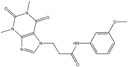 3-(1,3-dimethyl-2,6-dioxopurin-7-yl)-N-(3-methoxyphenyl)propanamide Struktur