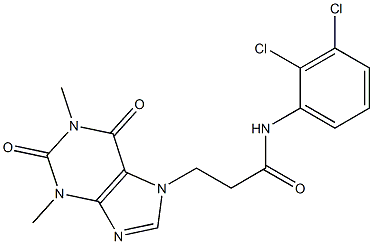 N-(2,3-dichlorophenyl)-3-(1,3-dimethyl-2,6-dioxopurin-7-yl)propanamide Struktur