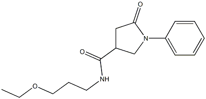 N-(3-ethoxypropyl)-5-oxo-1-phenylpyrrolidine-3-carboxamide Struktur