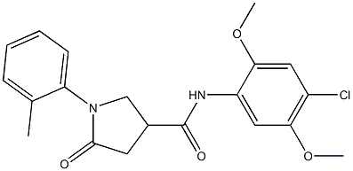 N-(4-chloro-2,5-dimethoxyphenyl)-1-(2-methylphenyl)-5-oxopyrrolidine-3-carboxamide Struktur